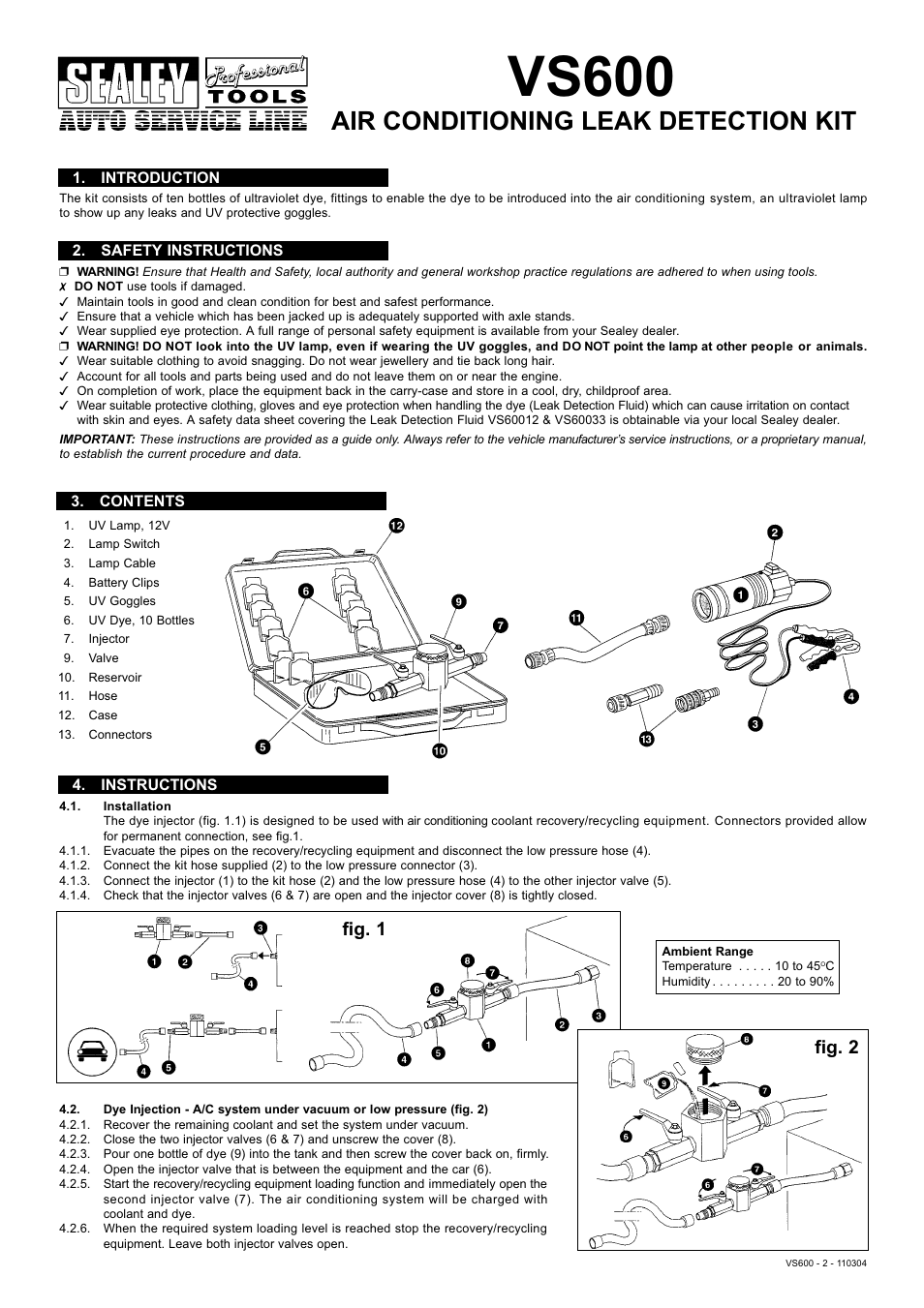 Sealey VS600 User Manual | 2 pages