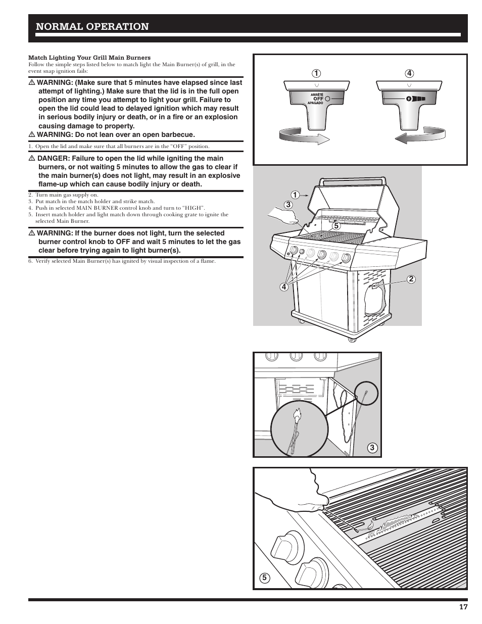 Normal operation | Ducane Affinity S LP Gass Grill 3400 User Manual | Page 17 / 64