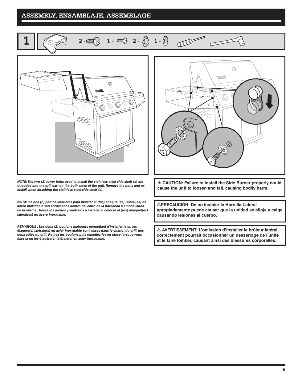 Ducane Affinity S LP Gass Grill 3400 User Manual | Page 5 / 64