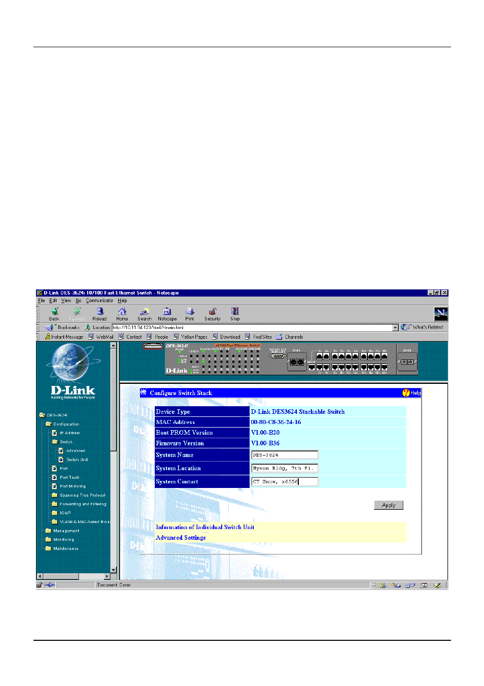 Switch | D-Link DES-3624 User Manual | Page 102 / 162