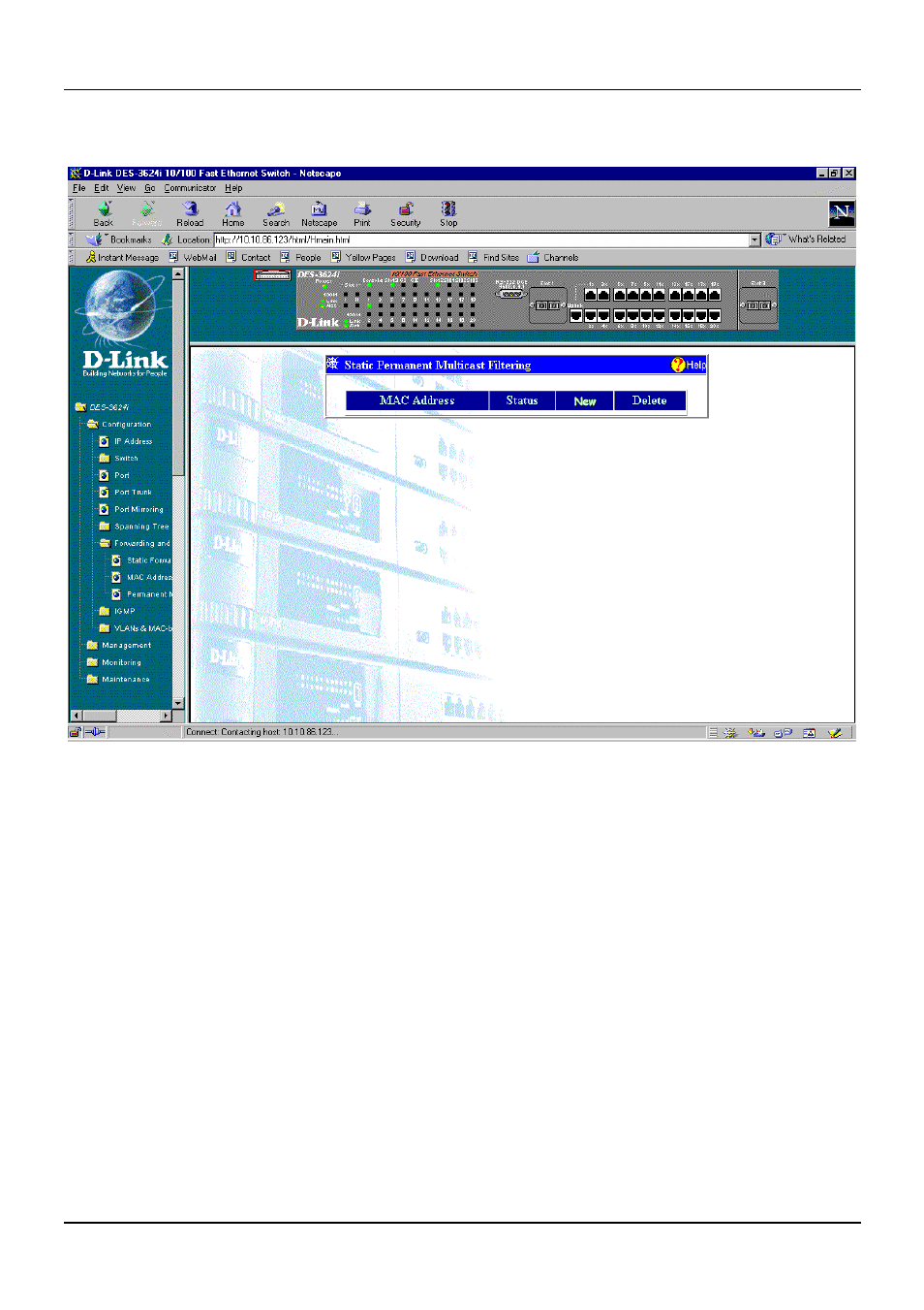 Permanent multicast filtering | D-Link DES-3624 User Manual | Page 116 / 162