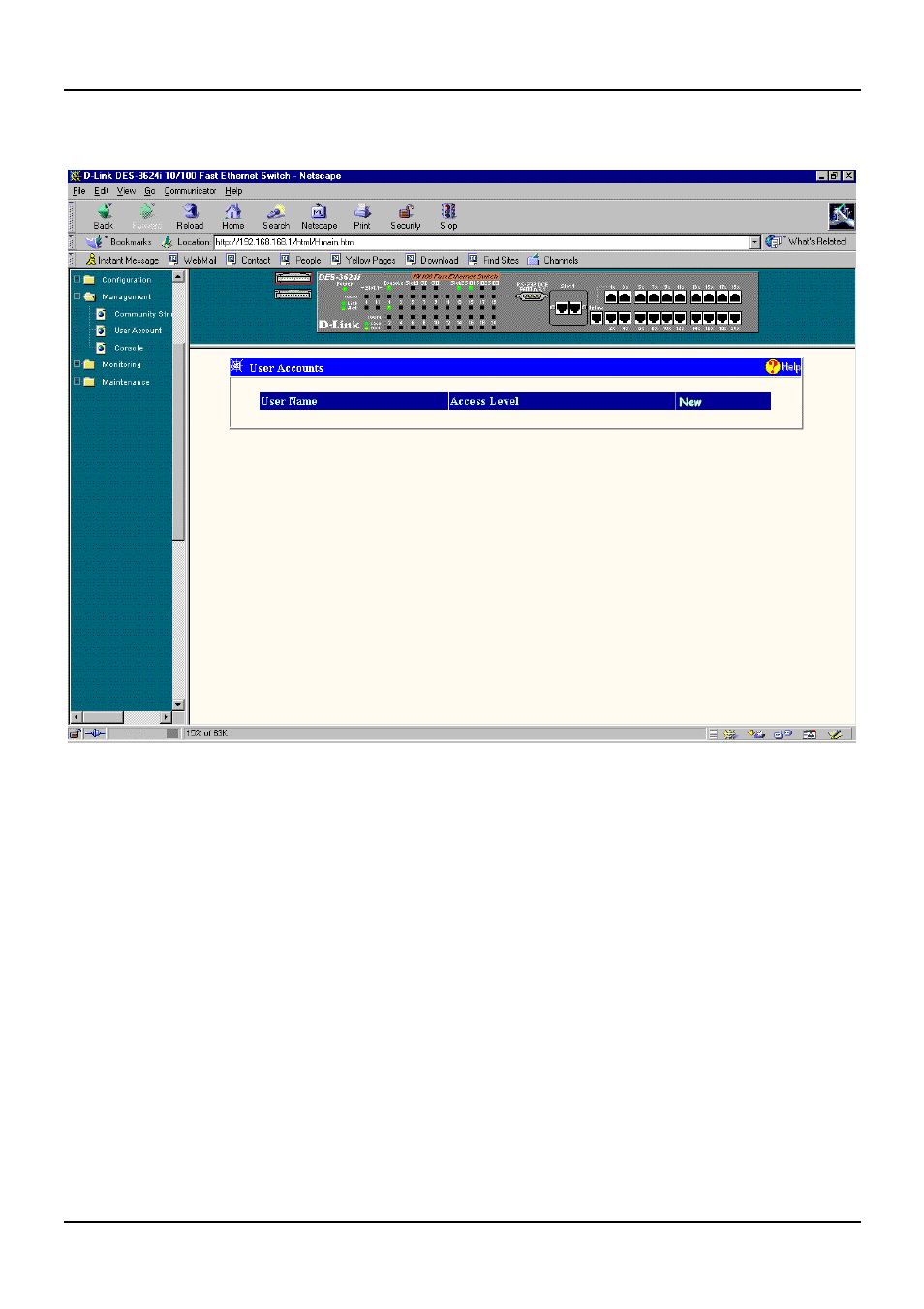 User account | D-Link DES-3624 User Manual | Page 131 / 162