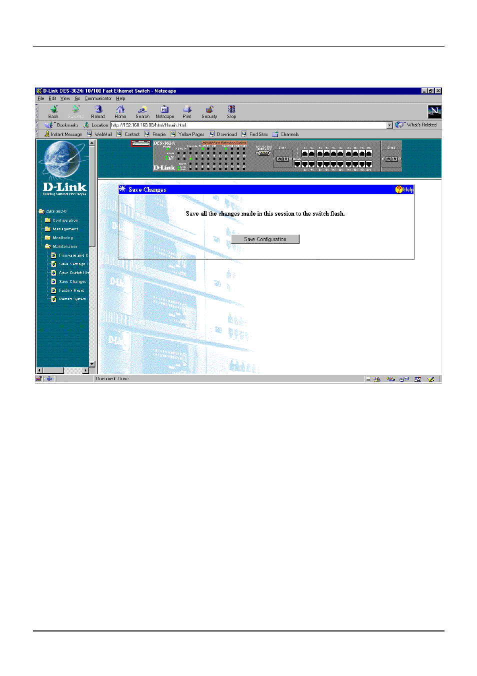 Save changes | D-Link DES-3624 User Manual | Page 146 / 162