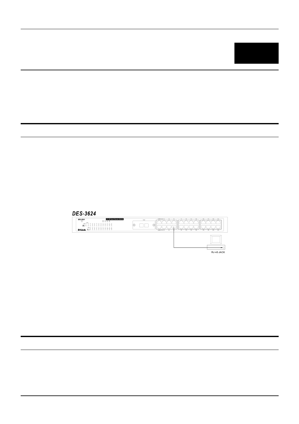 Connecting the switch, Switch to end node, Switch to hub or switch | Onnecting, Witch | D-Link DES-3624 User Manual | Page 26 / 162