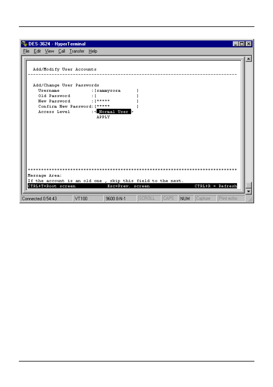 View/delete user accounts | D-Link DES-3624 User Manual | Page 47 / 162