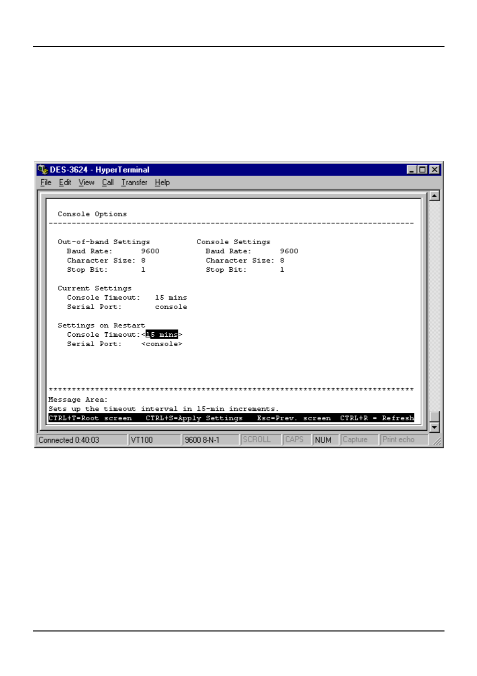 Configure console | D-Link DES-3624 User Manual | Page 51 / 162