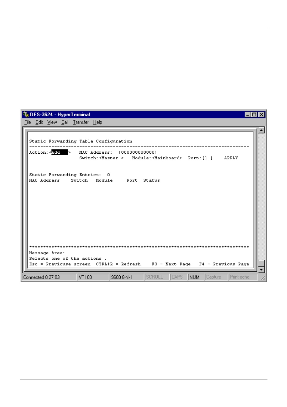 Configure static forwarding table entry | D-Link DES-3624 User Manual | Page 65 / 162