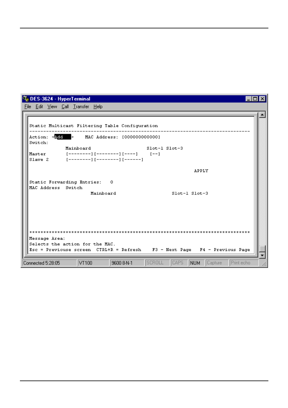 Configure permanent multicast filtering, Configure igmp | D-Link DES-3624 User Manual | Page 67 / 162