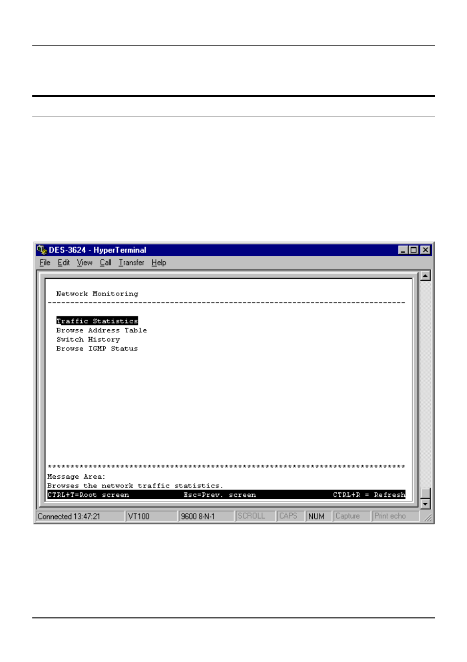 Switch monitoring, Network monitoring | D-Link DES-3624 User Manual | Page 88 / 162