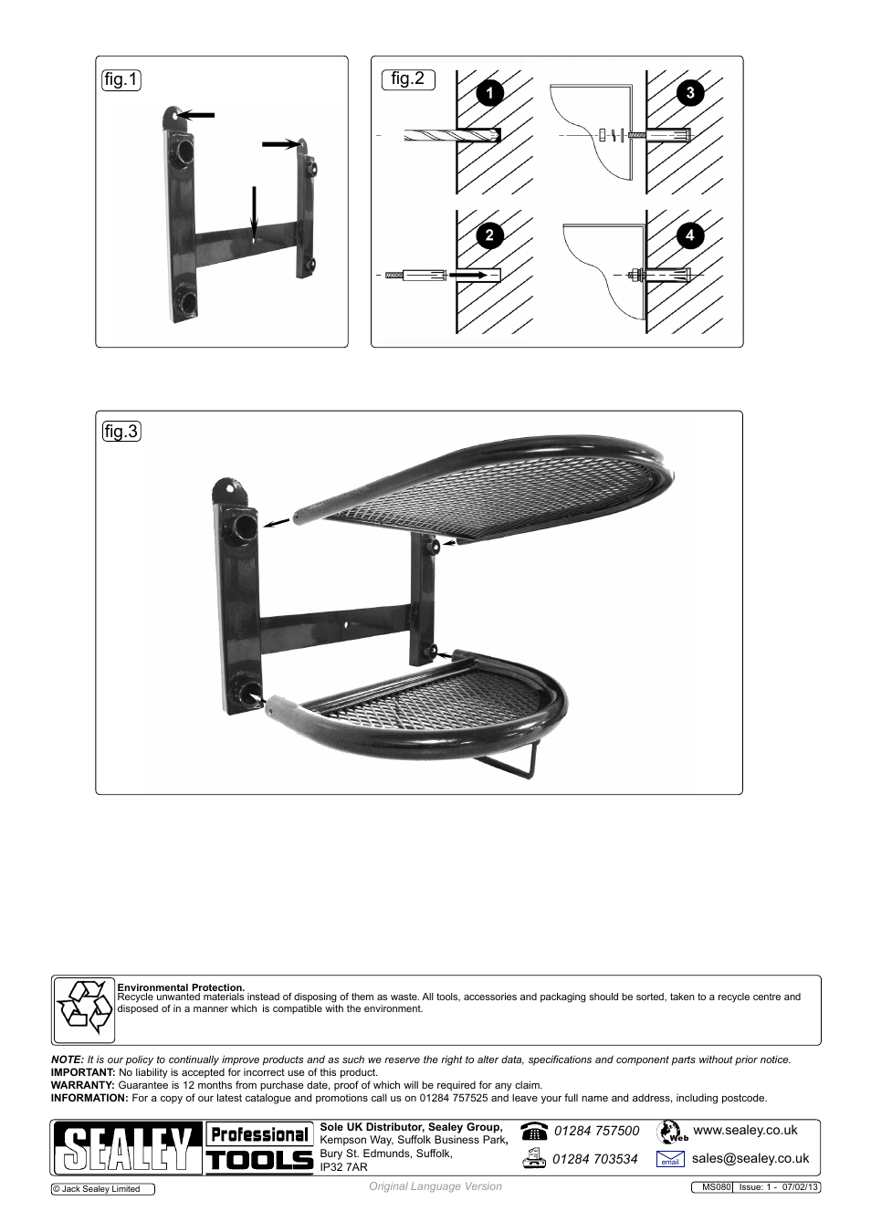 Fig.1 fig.2, Fig.3 | Sealey MS080 User Manual | Page 2 / 2
