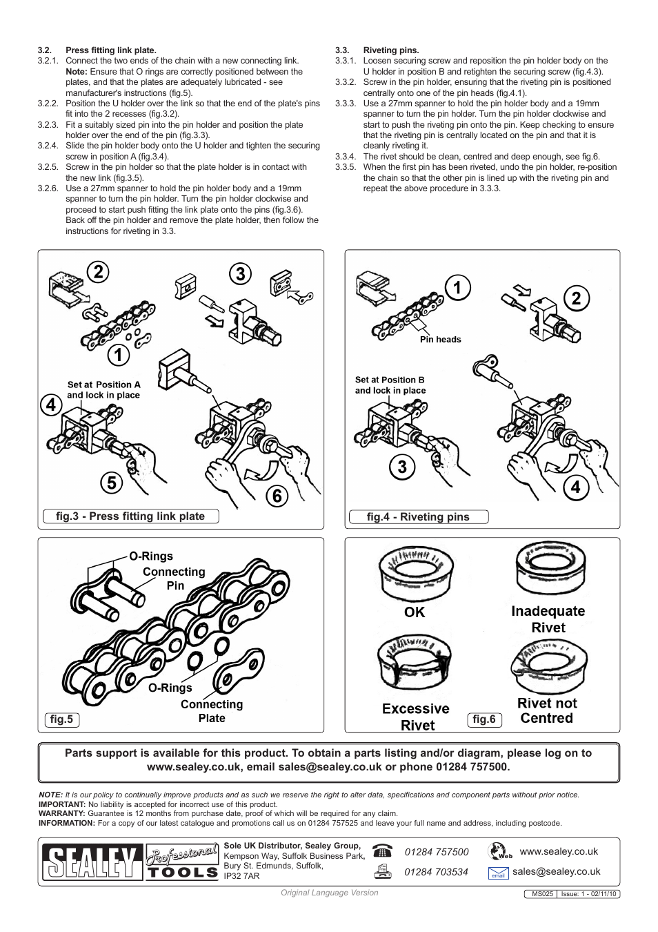 Sealey MS025 User Manual | Page 2 / 2