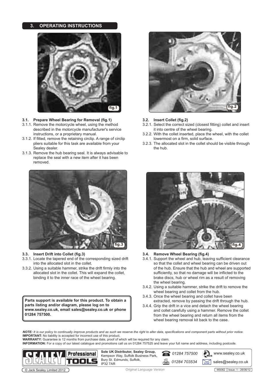 Sealey MS062 User Manual | Page 2 / 2