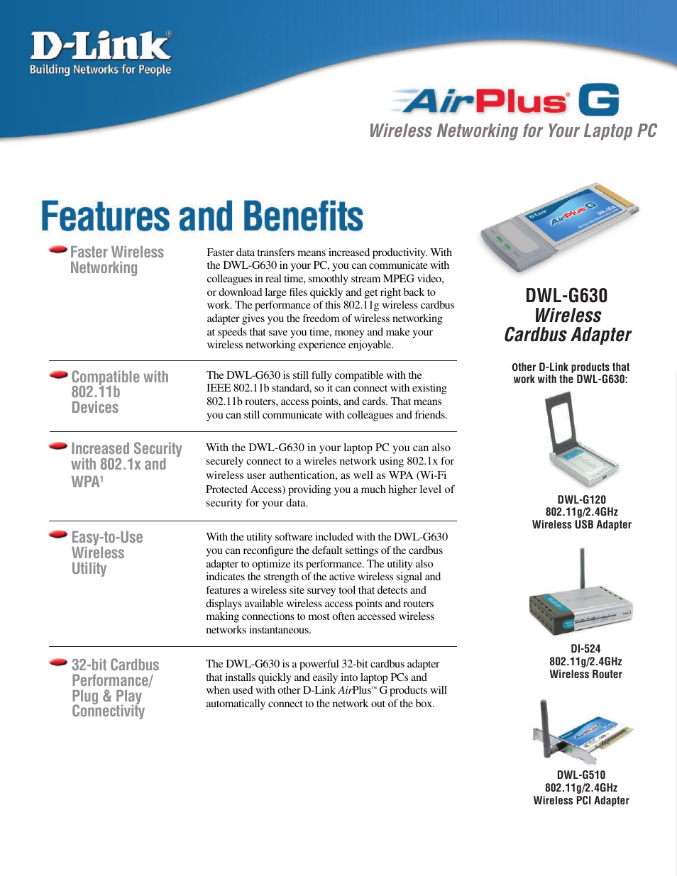 D-Link AirPlus G DI-524 User Manual | 2 pages
