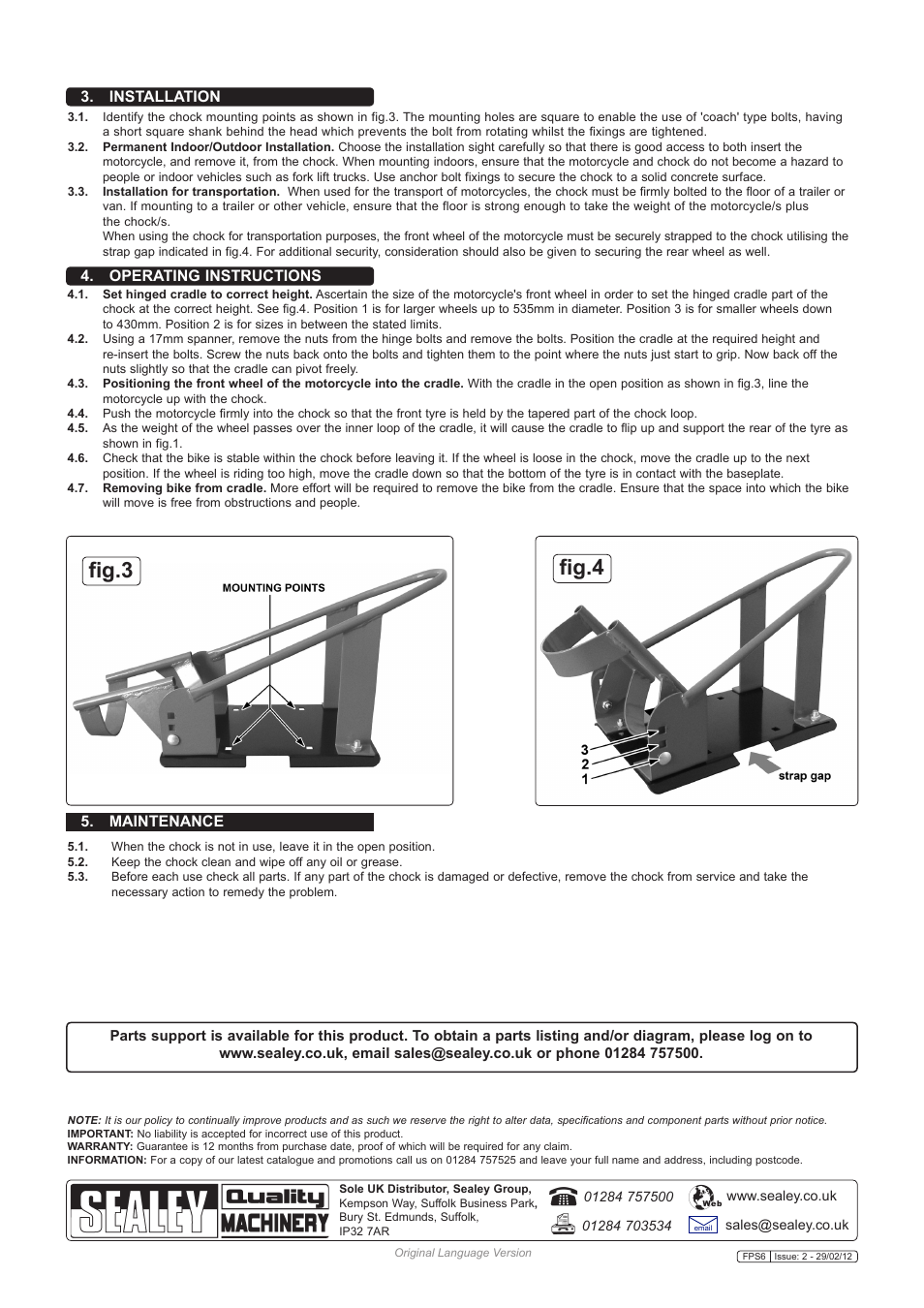 Fig.3 fig.4 | Sealey FPS6 User Manual | Page 2 / 2