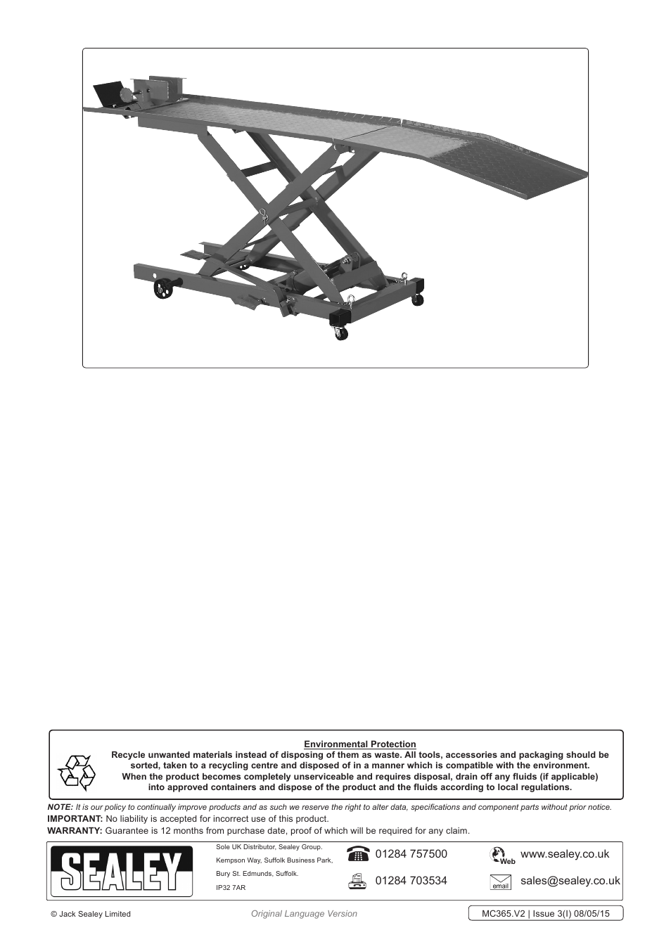 Sealey MC365 User Manual | Page 3 / 3