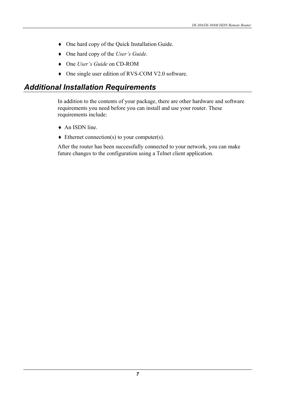 Additional installation requirements | D-Link DI-304M User Manual | Page 15 / 105