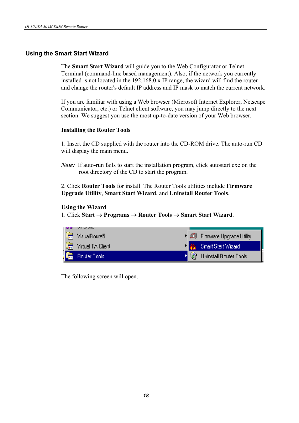 Using the smart start wizard | D-Link DI-304M User Manual | Page 26 / 105