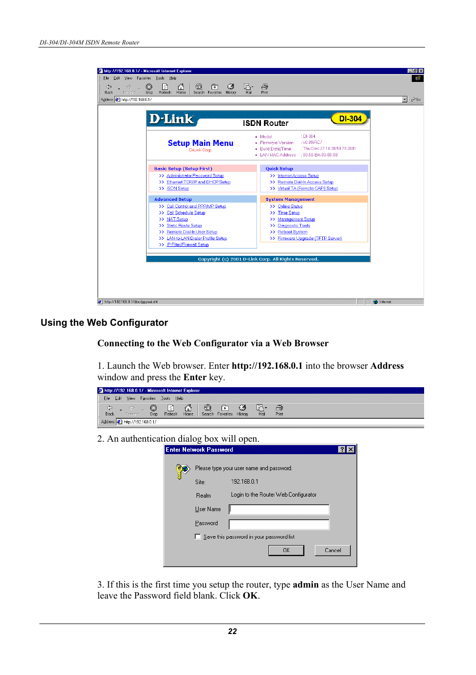 Using the web configurator | D-Link DI-304M User Manual | Page 30 / 105