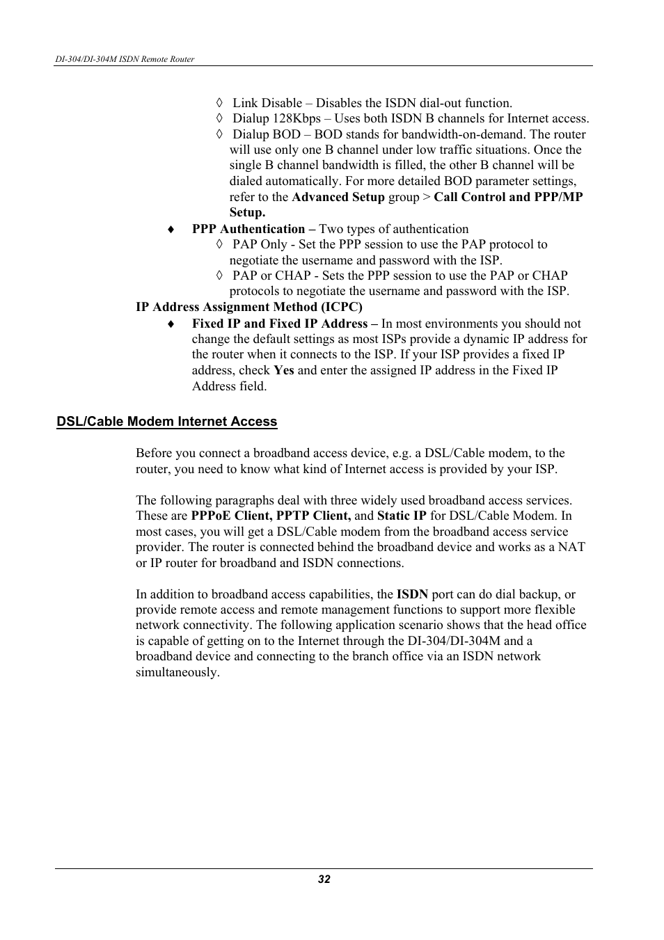Dsl/cable modem internet access | D-Link DI-304M User Manual | Page 40 / 105