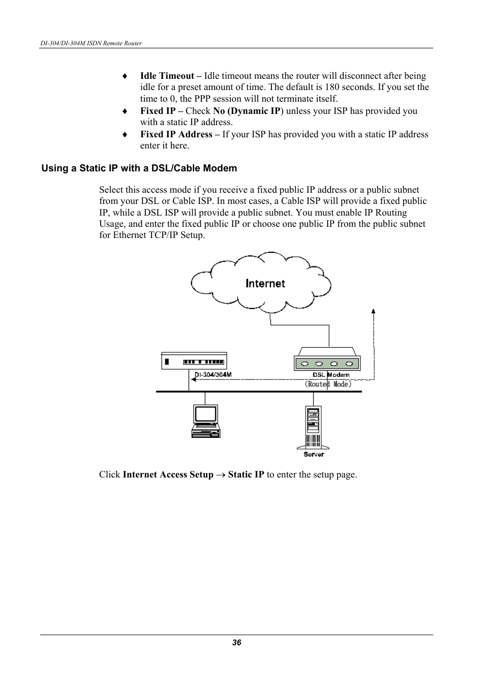 Using a static ip with a dsl/cable modem | D-Link DI-304M User Manual | Page 44 / 105