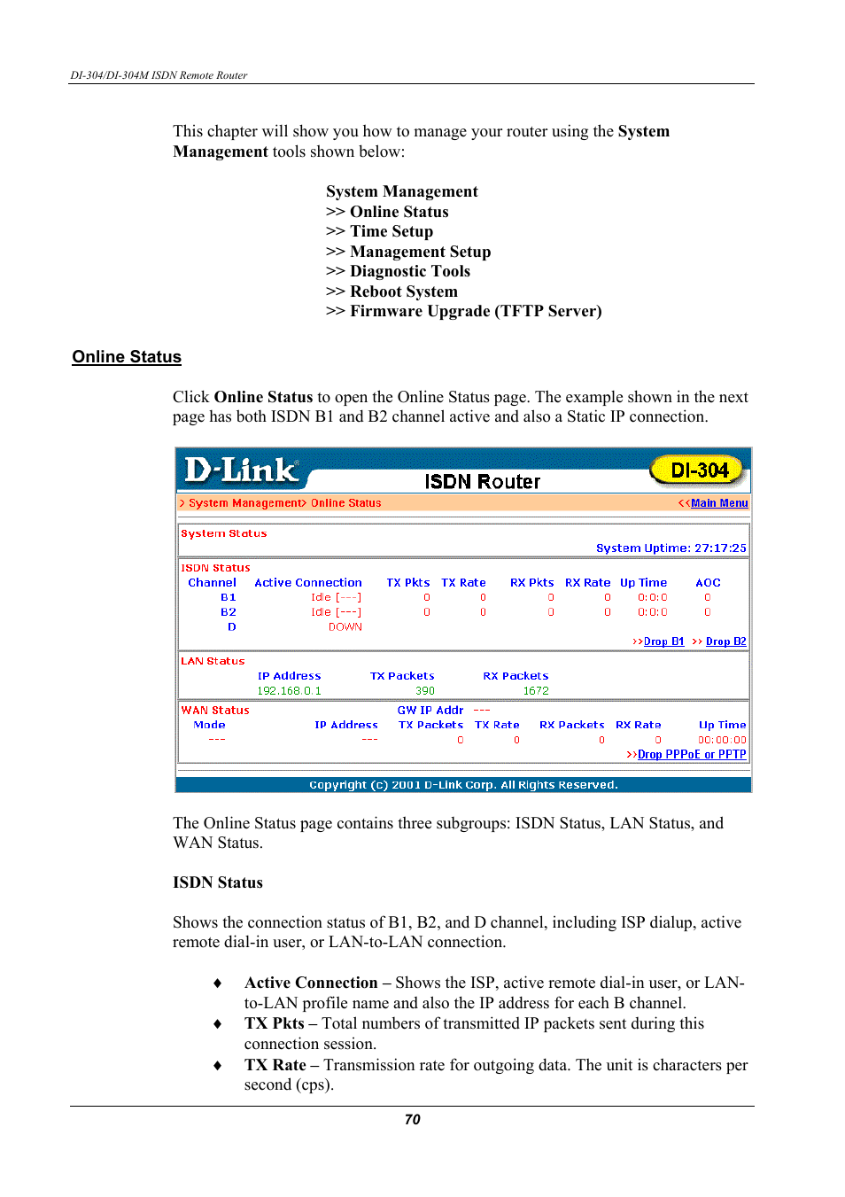 Online status | D-Link DI-304M User Manual | Page 78 / 105