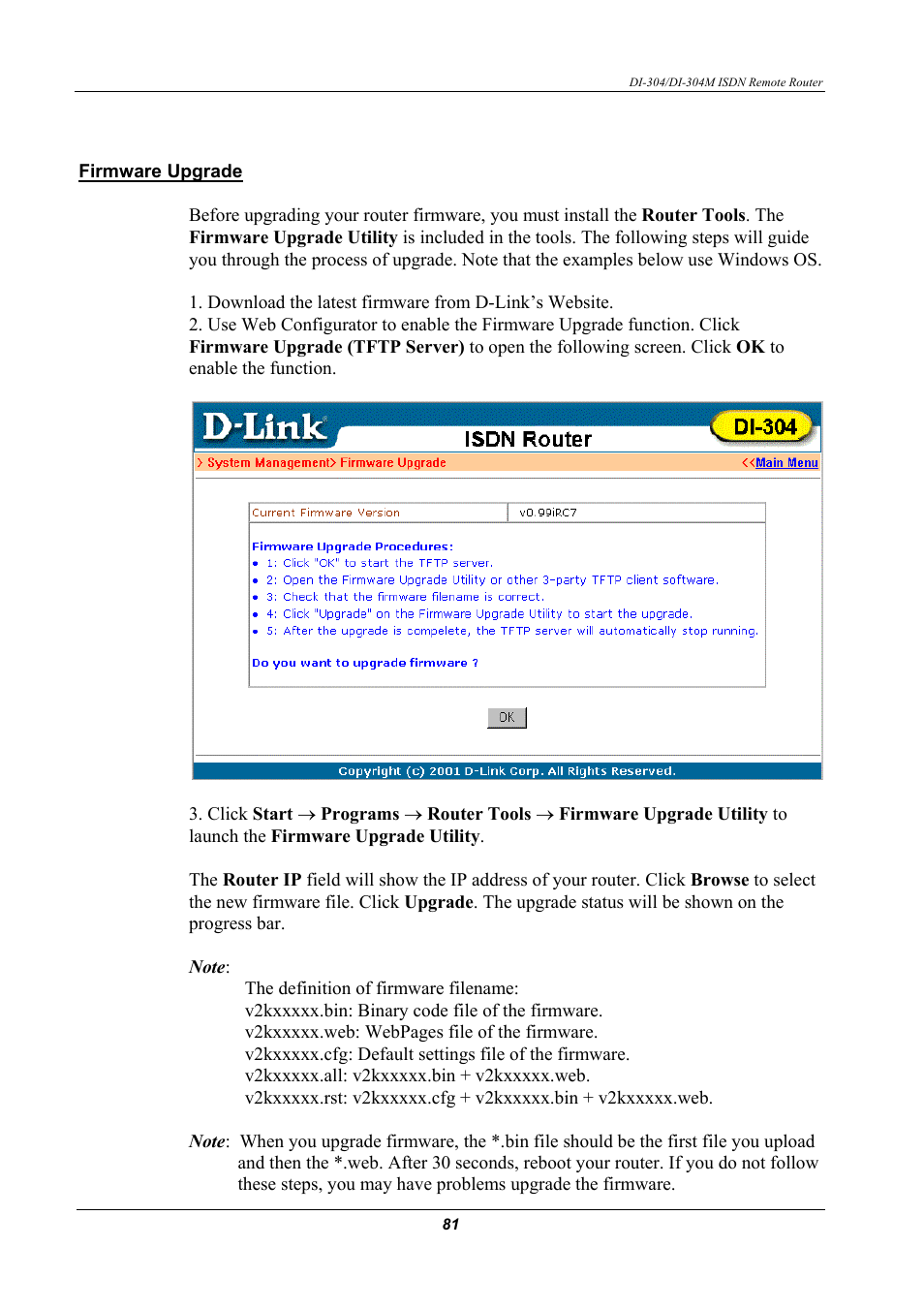 Firmware upgrade | D-Link DI-304M User Manual | Page 89 / 105