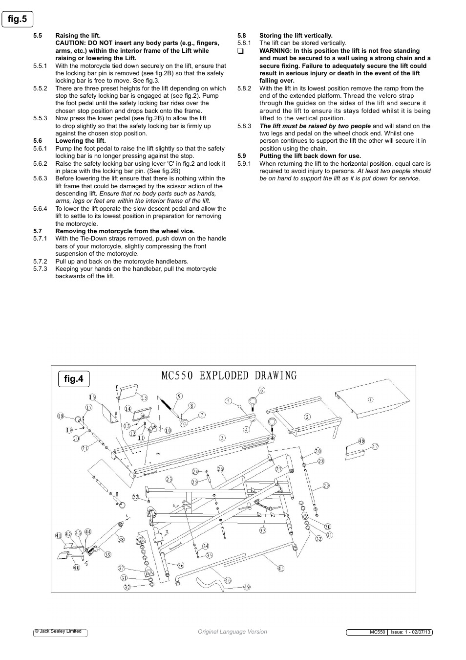 Fig.5, Fig.4 | Sealey MC550 User Manual | Page 3 / 4