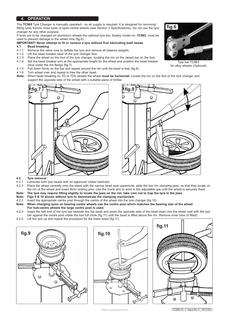 Fig.8 fig.7 | Sealey TC965 User Manual | Page 3 / 6