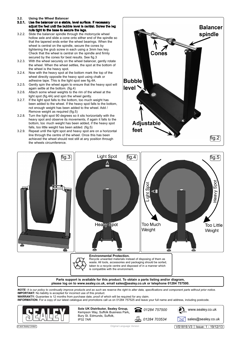 Fig.3, Fig.2 fig.3 fig.4 fig.5 | Sealey VS1819 User Manual | Page 2 / 2