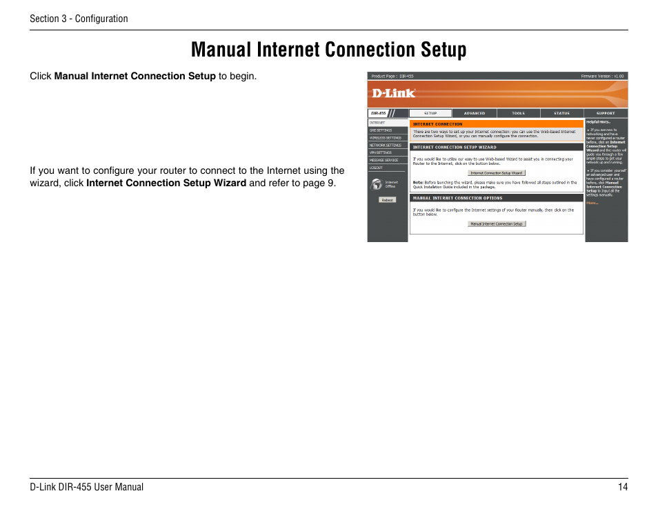 Manual internet connection setup | D-Link DIR-455 User Manual | Page 18 / 93