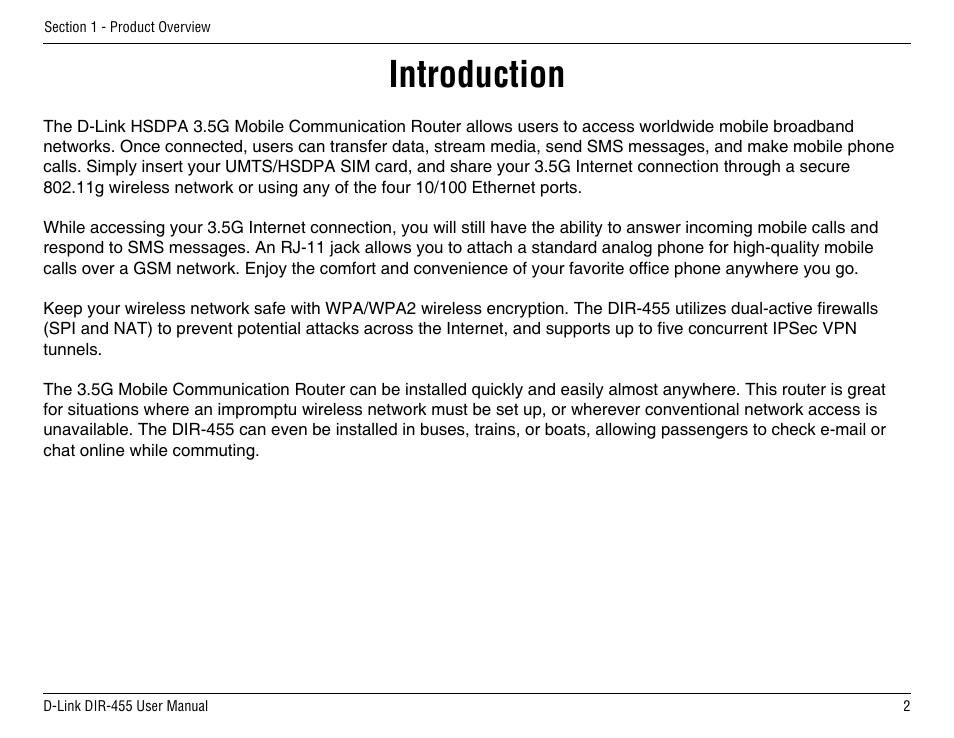 Introduction | D-Link DIR-455 User Manual | Page 6 / 93