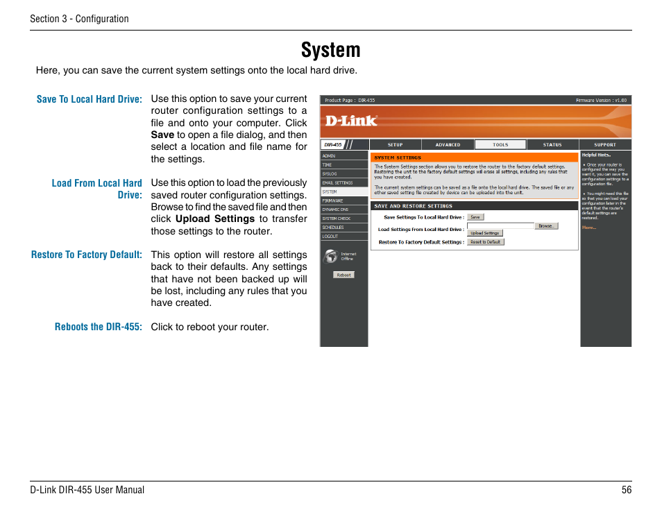 System | D-Link DIR-455 User Manual | Page 60 / 93