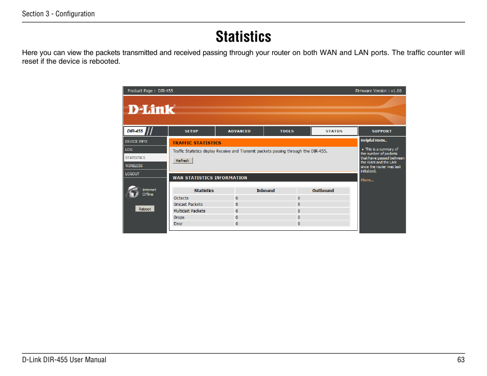 Statistics | D-Link DIR-455 User Manual | Page 67 / 93