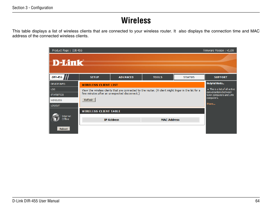 Wireless | D-Link DIR-455 User Manual | Page 68 / 93