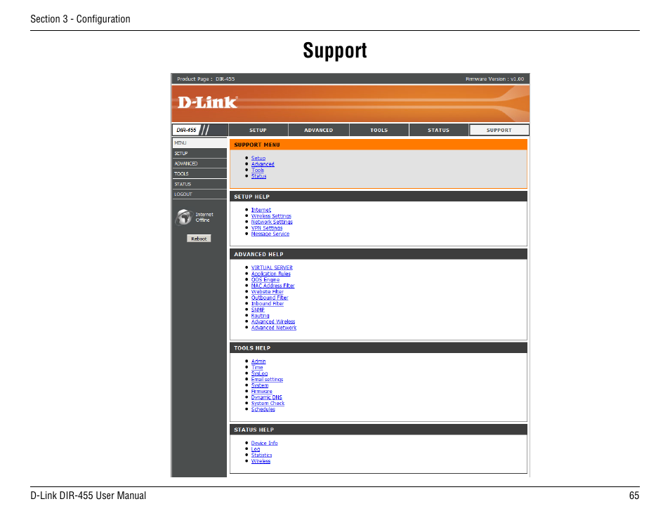 Support | D-Link DIR-455 User Manual | Page 69 / 93