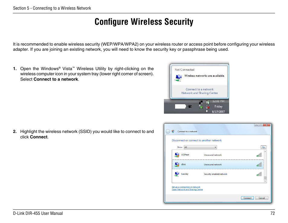 Configure wireless security | D-Link DIR-455 User Manual | Page 76 / 93