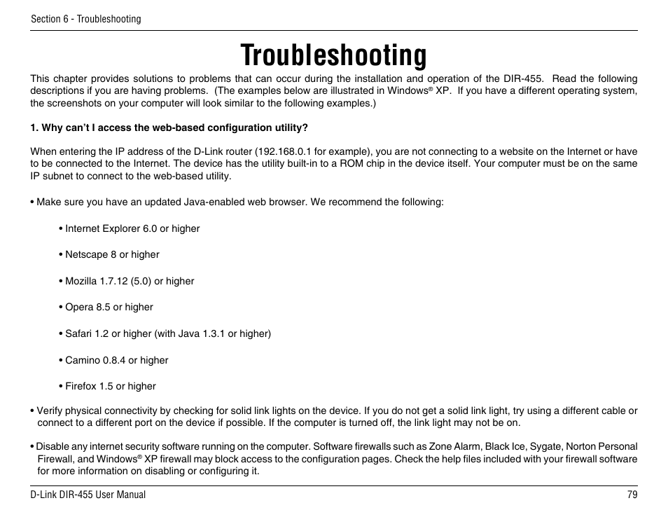 Troubleshooting | D-Link DIR-455 User Manual | Page 83 / 93