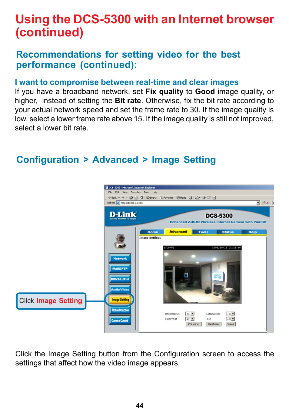 D-Link DCS-5300 User Manual | Page 44 / 109