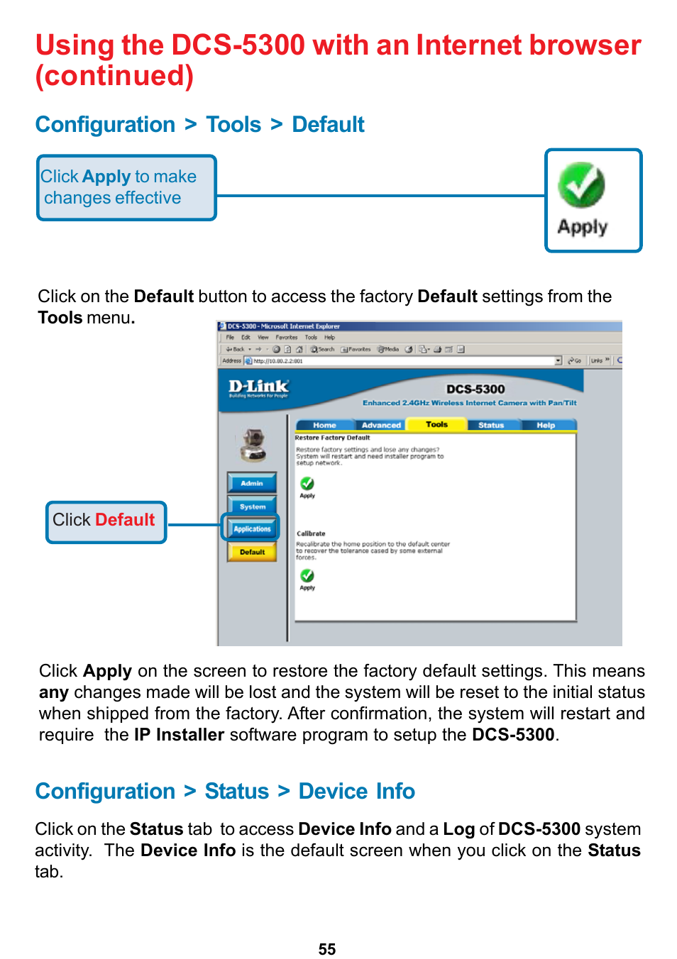 D-Link DCS-5300 User Manual | Page 55 / 109