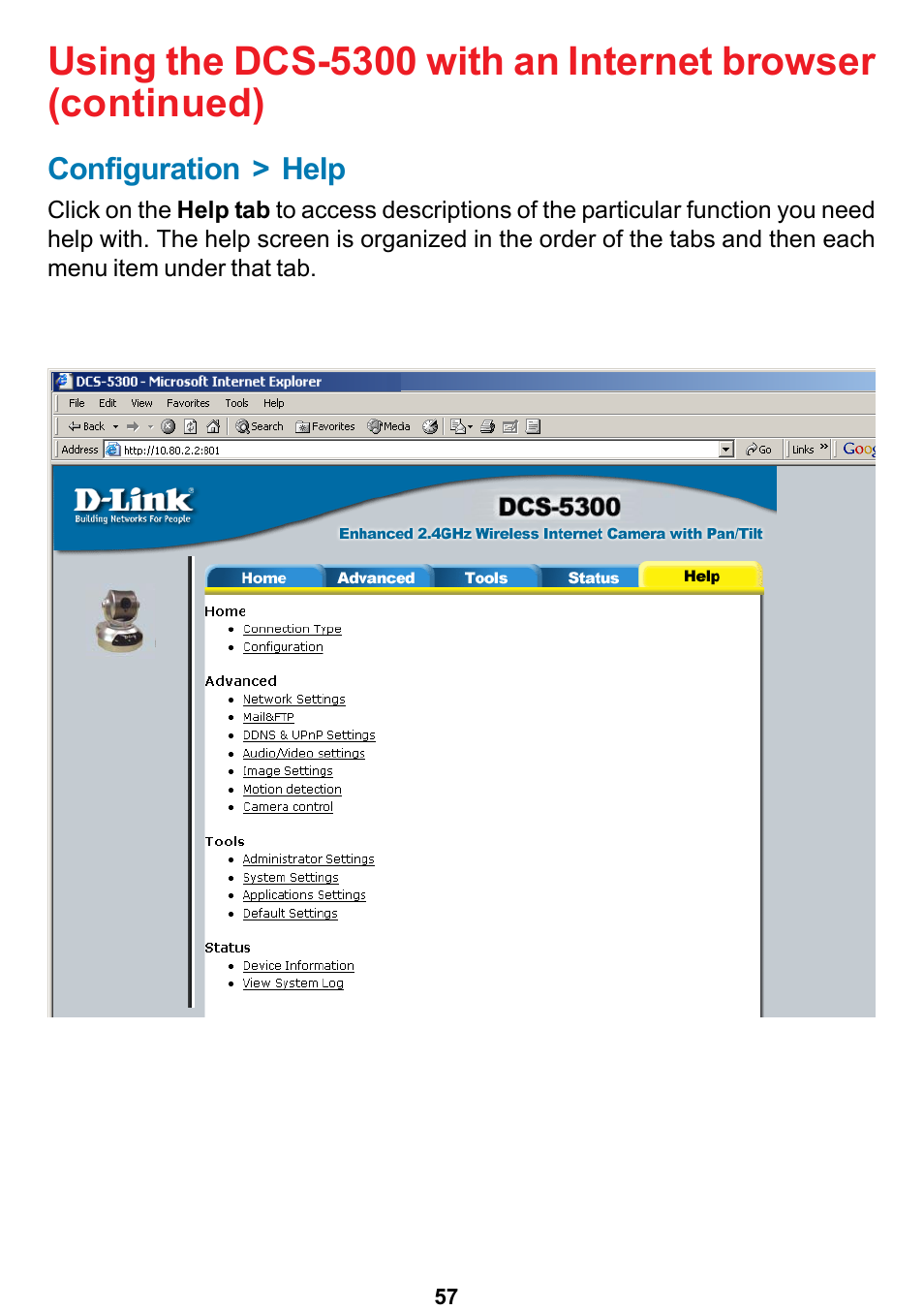 D-Link DCS-5300 User Manual | Page 57 / 109