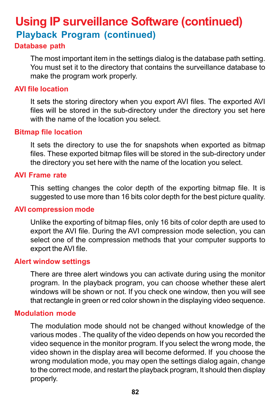 Using ip surveillance software (continued), Playback program (continued) | D-Link DCS-5300 User Manual | Page 82 / 109