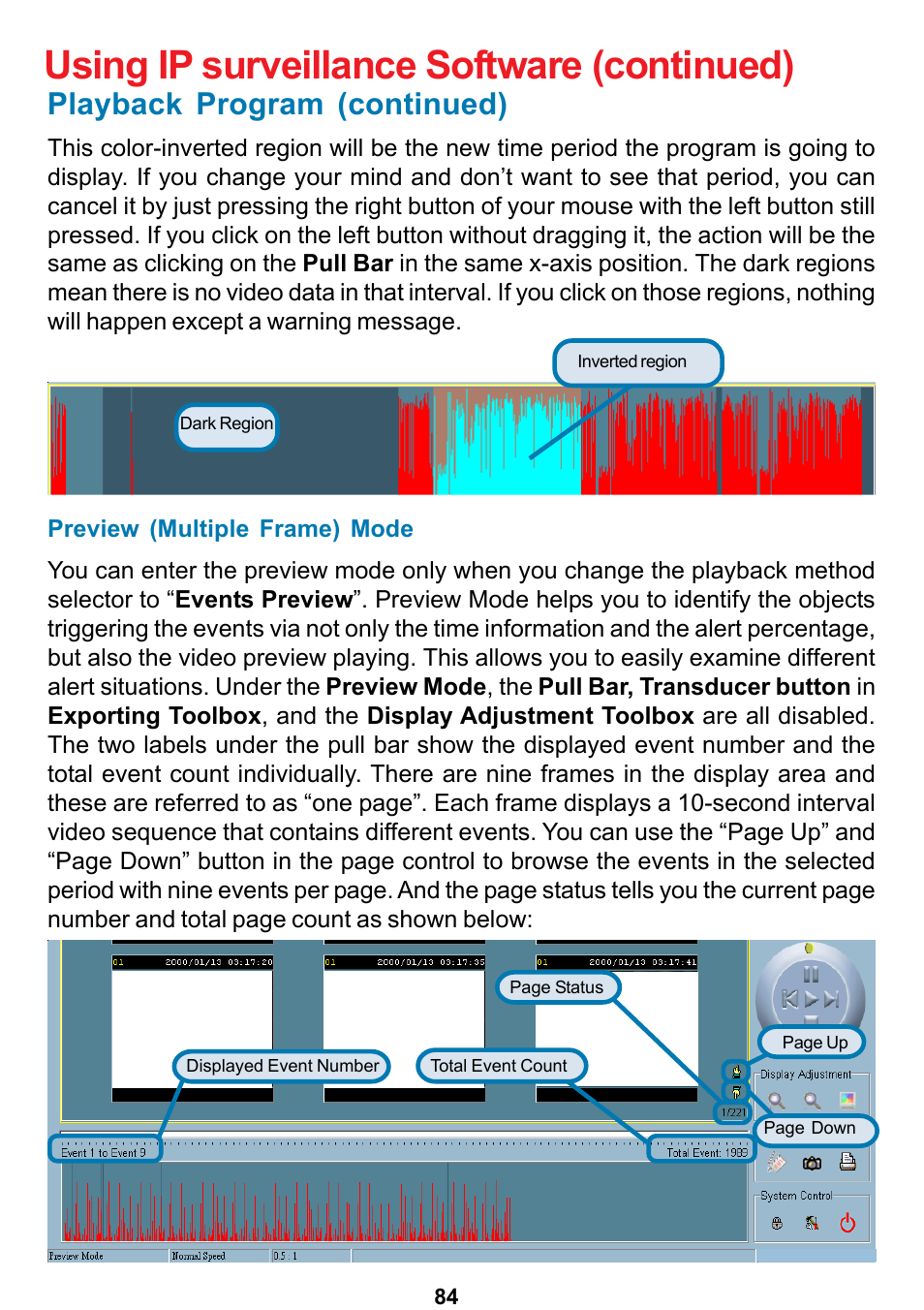 Using ip surveillance software (continued), Playback program (continued) | D-Link DCS-5300 User Manual | Page 84 / 109