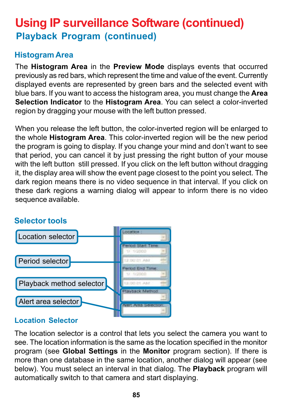 Using ip surveillance software (continued), Playback program (continued) | D-Link DCS-5300 User Manual | Page 85 / 109