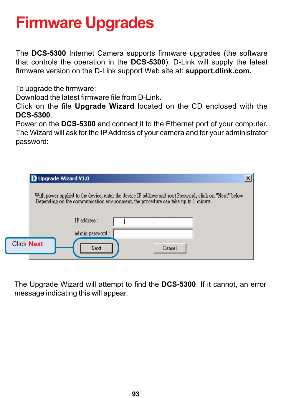 Firmware upgrades | D-Link DCS-5300 User Manual | Page 93 / 109