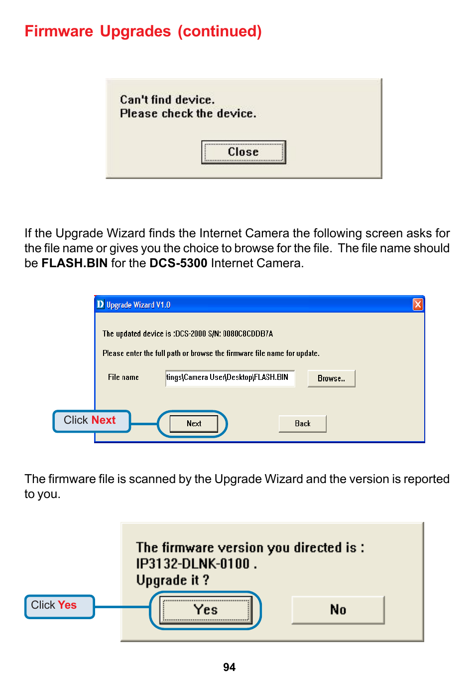 Firmware upgrades (continued) | D-Link DCS-5300 User Manual | Page 94 / 109