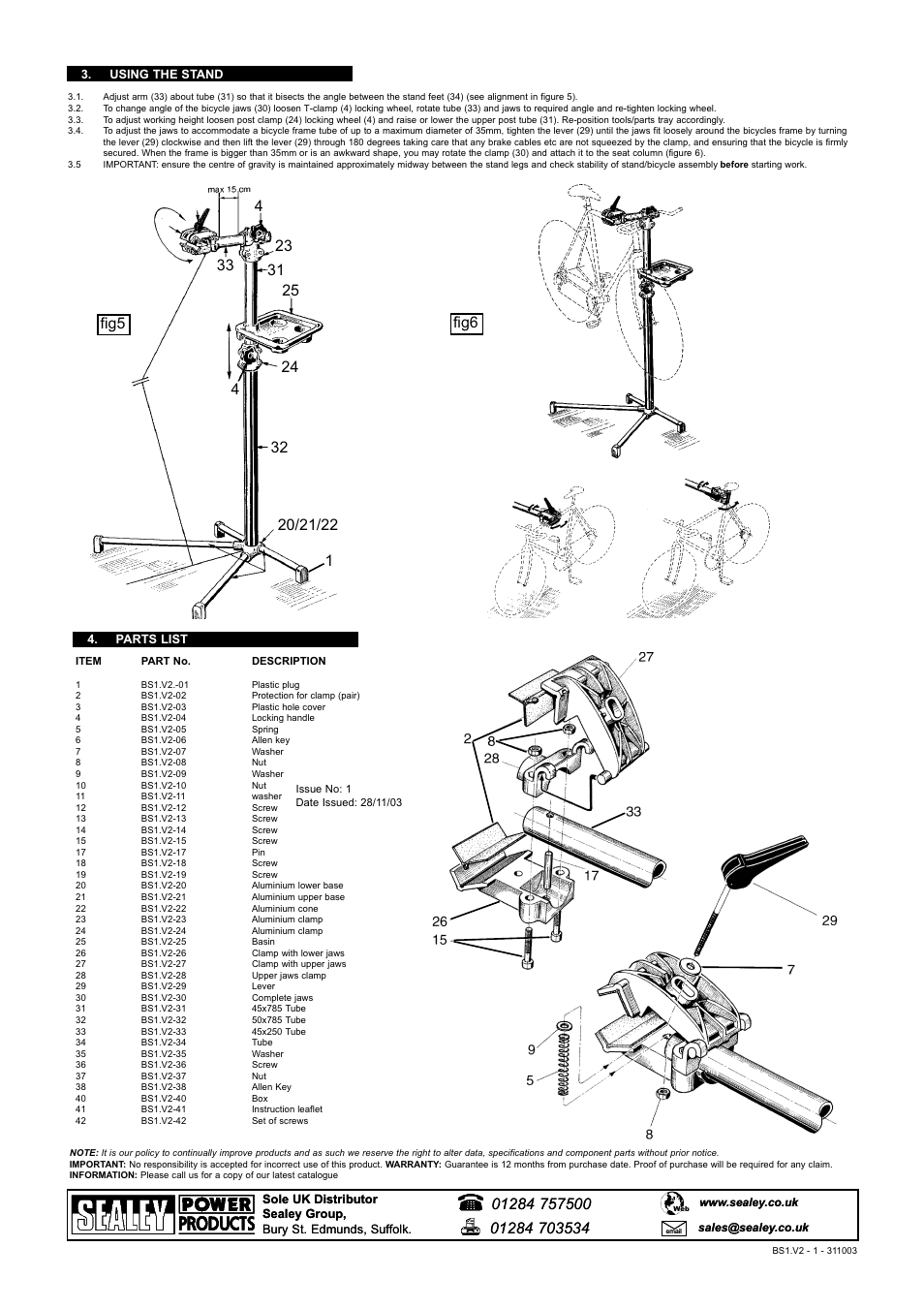 Sealey BS1 User Manual | Page 2 / 2