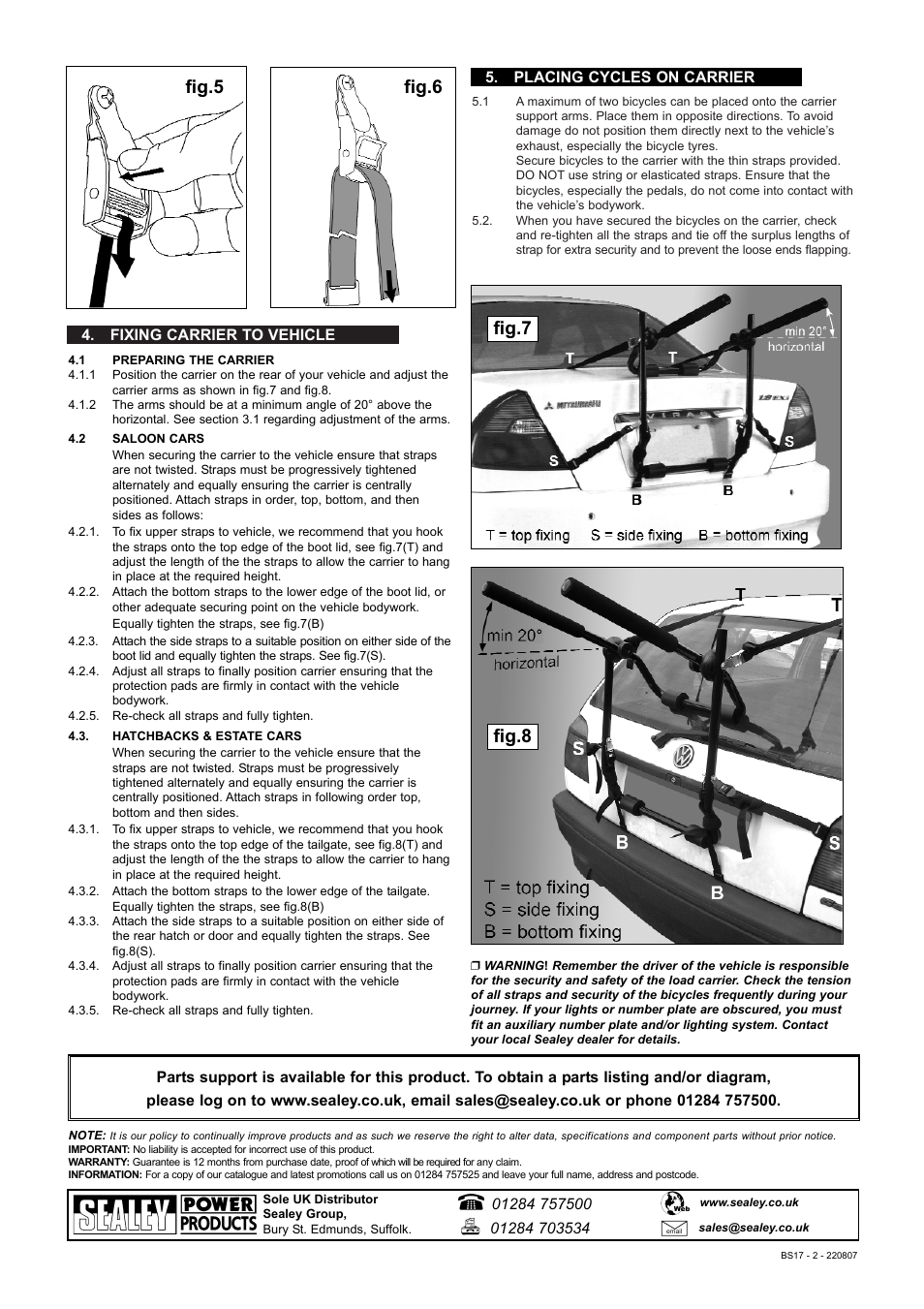 Fig.7 fig.8, Fig.5 fig.6 | Sealey BS17 User Manual | Page 2 / 2