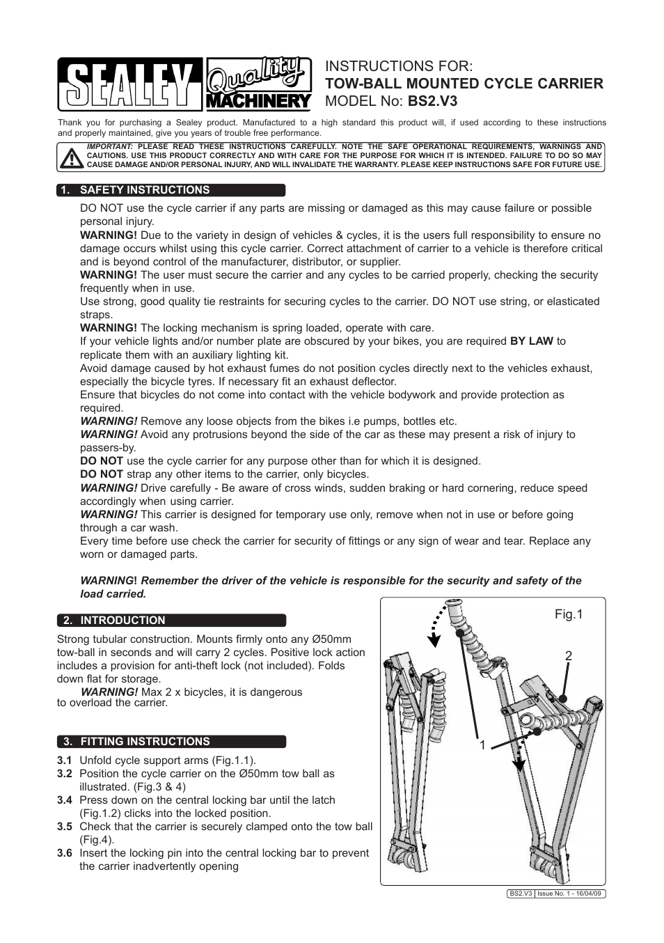 Sealey BS2 User Manual | 2 pages