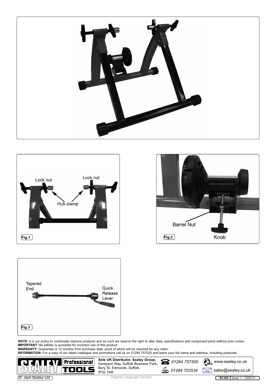 Sealey BC300 User Manual | Page 2 / 2