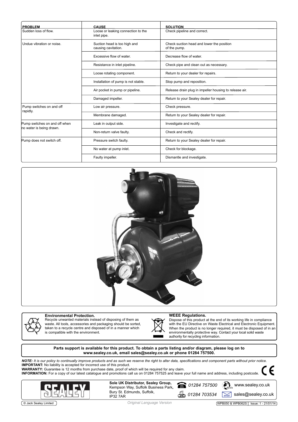 Sealey WPB050 User Manual | Page 4 / 4